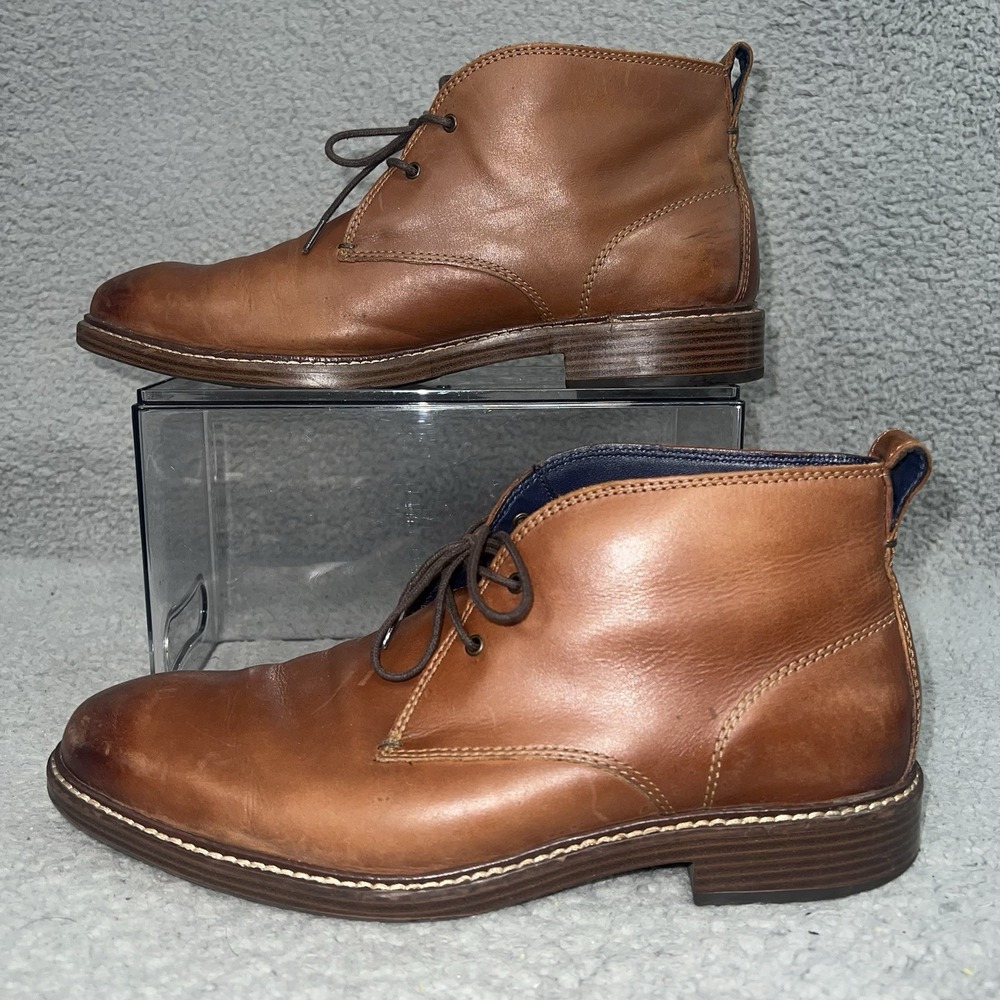 Cole Haan Kennedy Boots Men's Sz 8 Brown Lace-Up Waterproof Leather Chukka Shoes